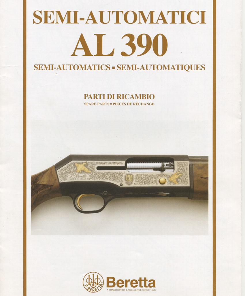 Schematic and Spare parts list Semi-Automatics: A390 STD - De Luxe - Slug - Trap - Skeet - Sporting